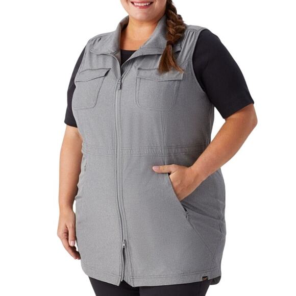 Duluth 1X Women's Plus Sol Survivor Sun Protection Tunic Vest Dusty Blue - Picture 11 of 11